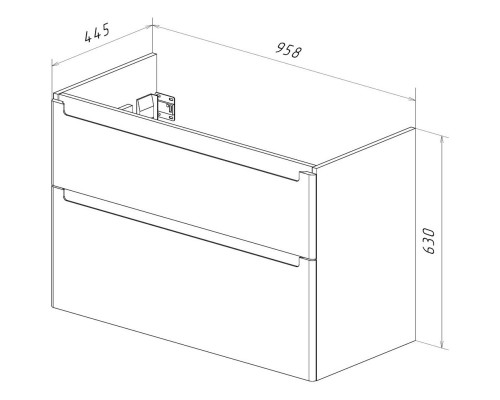 Тумба белый глянец 95,8 см Lemark Buno LM04B100T