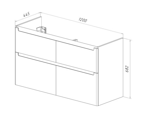 Тумба белый глянец 120 см Lemark Buno LM04B125T