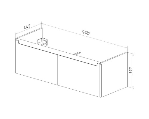 Тумба белый глянец 120 см Lemark Buno mini LM05BM125T