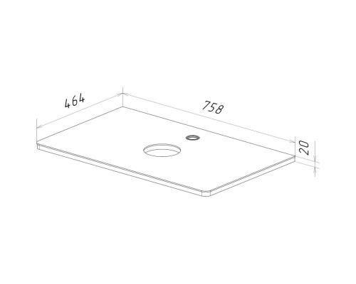 Столешница 75,8 см белый глянец Lemark Olivia LM08OL80S