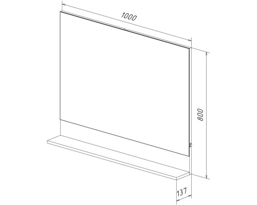 Зеркало 100x80 см белый глянец Lemark Romance LM07R100Z