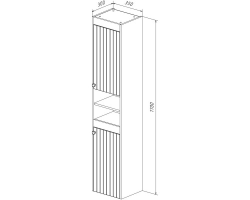 Пенал подвесной белый глянец L/R Lemark Romance LM07R35P
