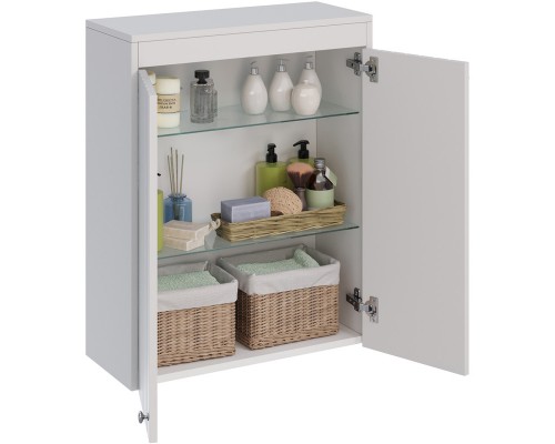 Шкаф двустворчатый 60x75 см белый глянец Lemark Romance LM07R35SH
