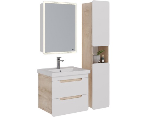 Тумба дуб кантри/белый глянец 61 см Lemark Olivia LM08OL65T