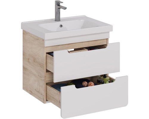 Тумба дуб кантри/белый глянец 61 см Lemark Olivia LM08OL65T