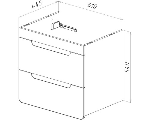 Тумба дуб кантри/белый глянец 61 см Lemark Olivia LM08OL65T