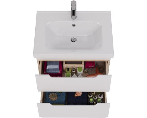 Тумба дуб кантри/белый глянец 61 см Lemark Olivia LM08OL65T