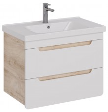 Тумба дуб кантри/белый глянец 75,4 см Lemark Olivia LM08OL80T