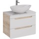 Тумба дуб кантри/белый глянец 75,4 см Lemark Olivia LM08OL80T