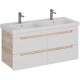 Тумба дуб кантри/белый глянец 120 см Lemark Olivia LM08OL125T
