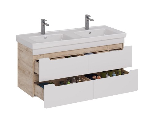 Тумба дуб кантри/белый глянец 120 см Lemark Olivia LM08OL125T