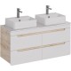 Тумба дуб кантри/белый глянец 120 см Lemark Olivia LM08OL125T