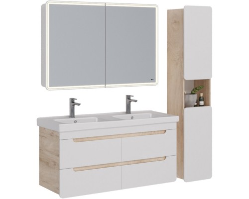 Тумба дуб кантри/белый глянец 120 см Lemark Olivia LM08OL125T