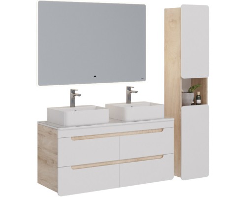 Тумба дуб кантри/белый глянец 120 см Lemark Olivia LM08OL125T