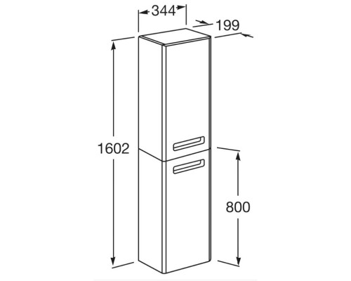 Шкаф-колонна белый глянец R Roca The Gap ZRU9302883
