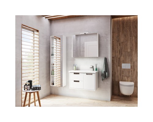 Зеркальный шкаф 76x65 см белый глянец Roca Etna 857304806