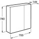 Зеркальный шкаф 70x78 см белый глянец/антрацит Roca Ronda ZRU9302969