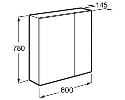 Зеркальный шкаф 60x78 см белый глянец/антрацит Roca Ronda ZRU9302968
