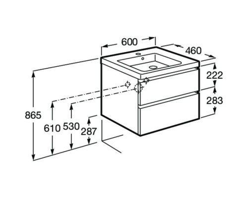 Тумба с раковиной белый глянец 60 см Roca Domi 857532806 + 32799E000