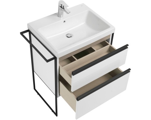 Тумба с раковиной белый глянец 60 см Roca Domi 857532806 + 3270M1004