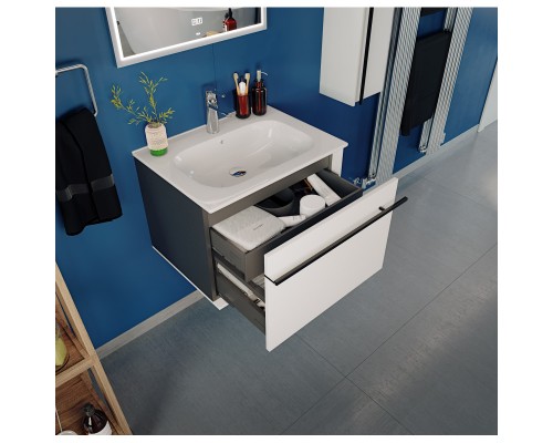 Комплект мебели белый глянец/черный 60 см Roca Aneto 857429806 + 32799E000 + 812362000
