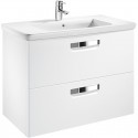 Тумба с раковиной белый глянец 60 см Roca The Gap ZRU9302879 + 327472000