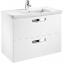 Тумба с раковиной белый глянец 80 см Roca The Gap ZRU9302877 + 327470000