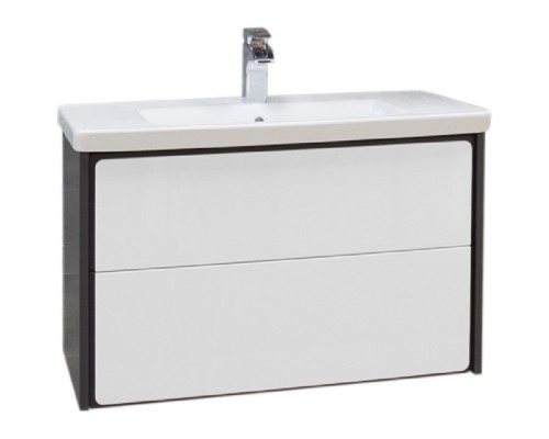 Тумба с раковиной белый глянец/антрацит 80 см Roca Ronda ZRU9302965 + 327470000