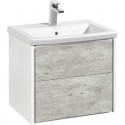 Тумба с раковиной бетон/белый матовый 60 см Roca Ronda ZRU9303002 + 327472000