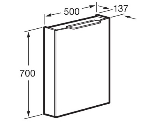 Зеркальный шкаф 50x70 см капучино R Roca Oleta A857644515