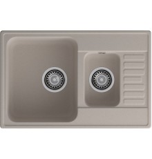 GranFest QUARZ (ECO-21К) Мойка 1.5-чаш+кр. 740*480 (песок)