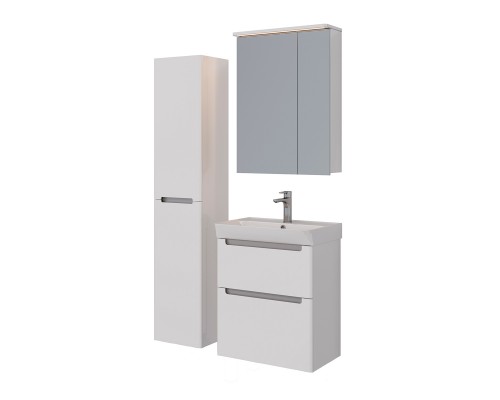 Шкаф зеркальный Lemark ZENON 60х80 см 2-х дверный с козырьком-подсветкой, с розеткой, цвет корпуса: 