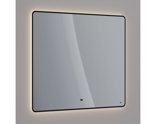 Зеркало Lemark MIOBLACK 100х80 см с интерьерной подсветкой, с подогревом