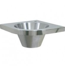 Раковина из нержавеющей стали угловая закругленная с отверстием для смесителя 145х305х305 13037.B ,