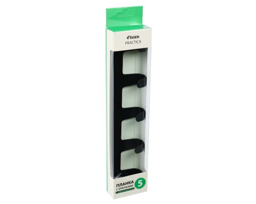 Планка 5 крючка Fixsen, FX-805B-5, черный