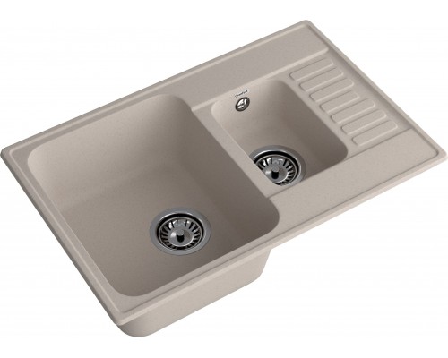 GranFest QUARZ (ECO-21К) Мойка 1.5-чаш+кр. 740*480 (песок)