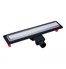 Желоб водосток напольный OPTIM Line Plus 500, рамка решетка нержавеющая сталь, хром глянец, S-сифон