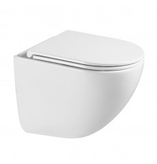 GLAZER WHITE Унитаз подвесной безободковый с сиденьем микролифт, LM, 9614003