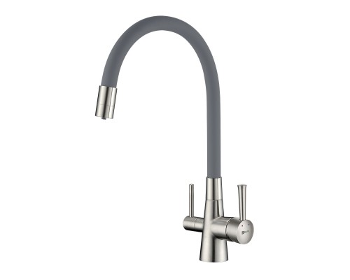 Comfort Смеситель для кухни, гиб.излив 228мм фильтр.воды, р/ОД, никель, LM, LM3075BN