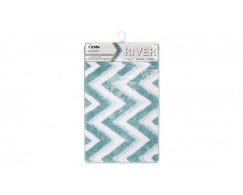 Коврик для ванной Fixsen River 1-ый FX-5004С, голубой, 50х80 см.