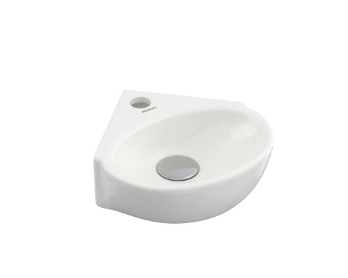 Раковина Small, накладная, 30 см, угловая, прямоугольная, белый глянец, BERGES