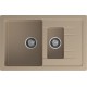GRANFEST Мойка композит QUADRO GF-Q--775KL 1.5-чаш+крыло 775*500мм   песочный арт.GF-