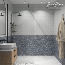 Душевая перегородка IBERICA BLANCA Mod.602 Walk In прозрачное стекло/черный 90х200см (IB602.SB.200.90)
