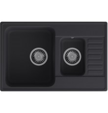 GranFest QUARZ (ECO-21К) Мойка 1.5-чаш+кр. 740*480 (черный)