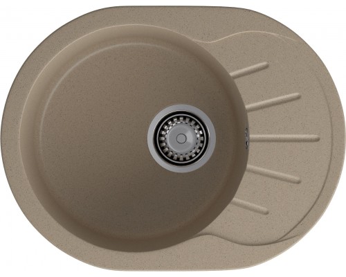 GRANFEST Мойка композит RONDO GF-R--580L  чаша с крылом 579*445мм  песочный арт.GF-