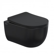 Унитаз подвесной VENTAS Black Rimless, сиденье дюропласт Ventas Slim SO, микролифт, быстросъем, BERG