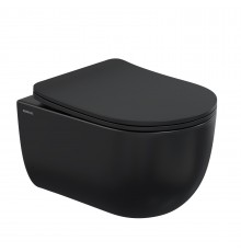 Унитаз подвесной VENTAS Black Rimless, сиденье дюропласт Ventas Slim SO, микролифт, быстросъем, BERG