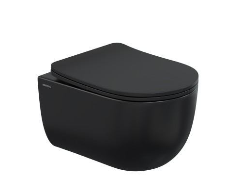 Унитаз подвесной VENTAS Black Rimless, сиденье дюропласт Ventas Slim SO, микролифт, быстросъем, BERG