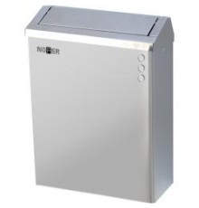 Контейнер для мусора настенный из нержавеющей стали матовый 23 л. С крышкой и замком