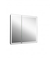 Зеркало-шкаф Mirror Box black Led 800х800